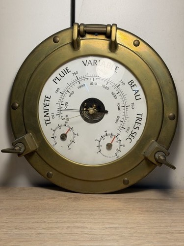 Wandbarometer bullauge messing - wandbarometer,