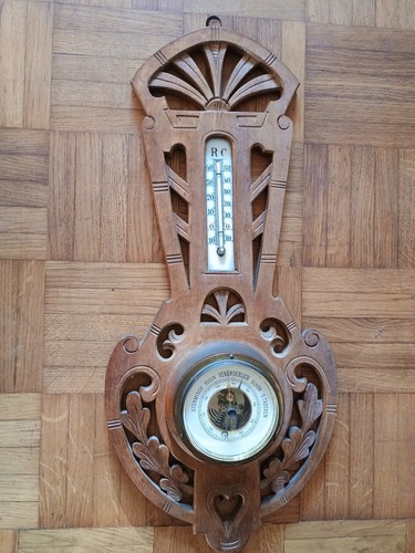 Wetterstation holz art deco - wetterstation,